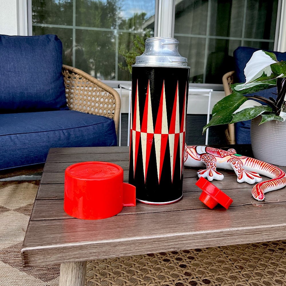 RARE Vintage "Sears-Roebuck JC Higgins" Thermos Quart Vacuum Bottle Metal